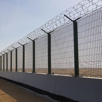 Tozla kaplanmış 358 tırmanma karşıtı çit panelleri siyah beyaz