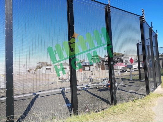 358 Yükseliş Karşıtı Güvenlik Çit Siyah Toz Kaplı Açık Görünüm