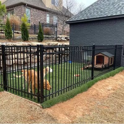 6 Ft Renkli Kare Plakalı Boru Çelik Çit Beyaz Kurbağa Çubukları