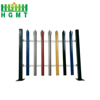 1.8m Yüksek Toz Kaplama Galvanize Palisade Çit D Bölüm Pale