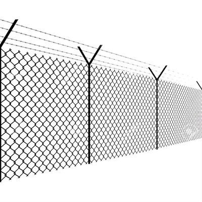 Hot Dip Galvanize Cyclone Wire Mesh 8 Ft Chain Link Fence Roll For Sliver