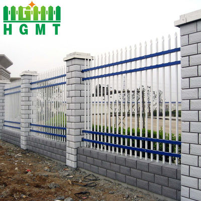Yerleşim alanları için düz üst toz kaplı demir piket çelik tüplü çit panelleri
