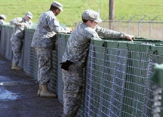 Hazırlanmış Yuvarlak HESCO Duvar 4.5 mm Tel Hesco Kum Bariyeri